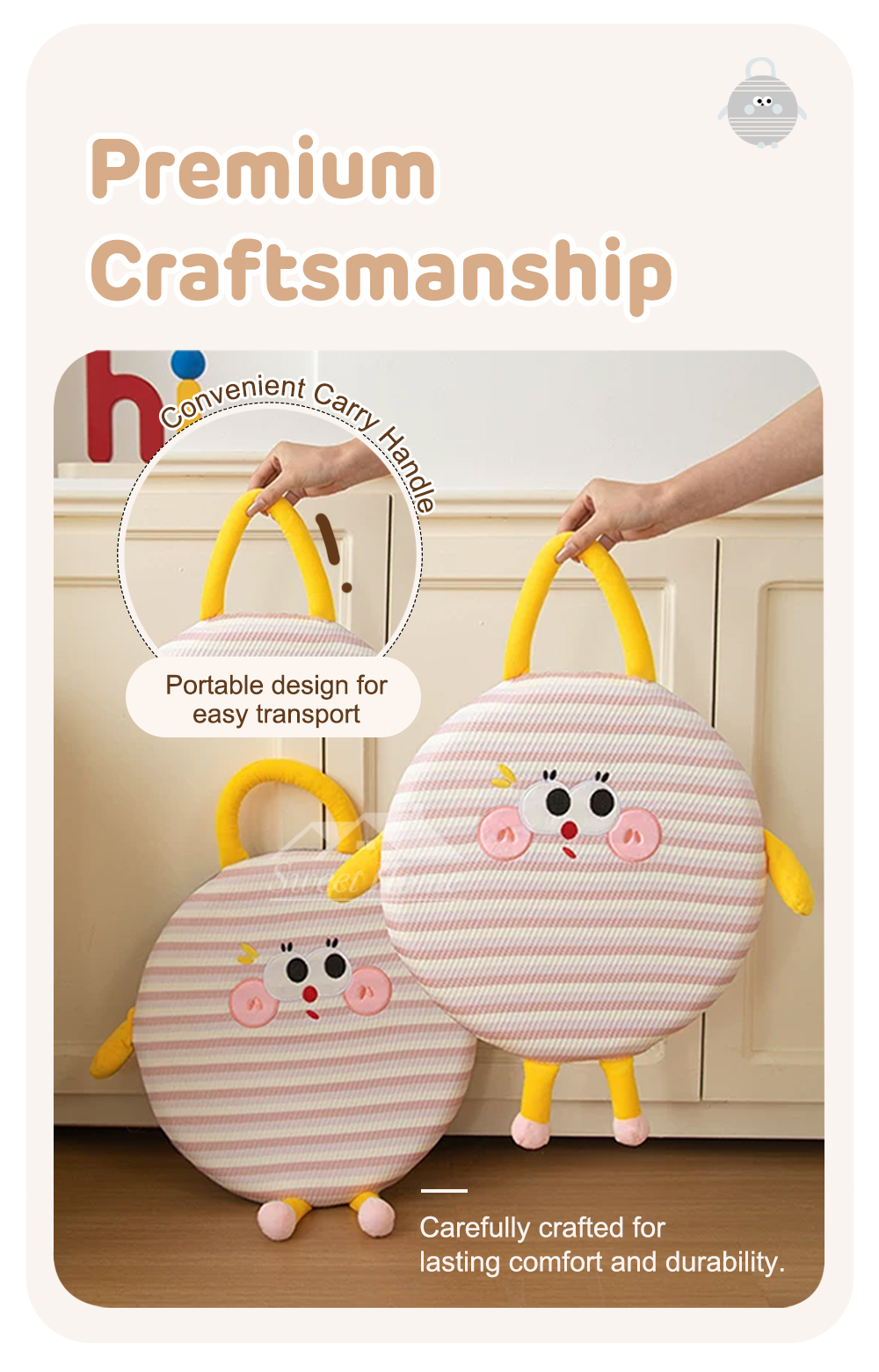 Cute Feet Round Seat Cushion-5